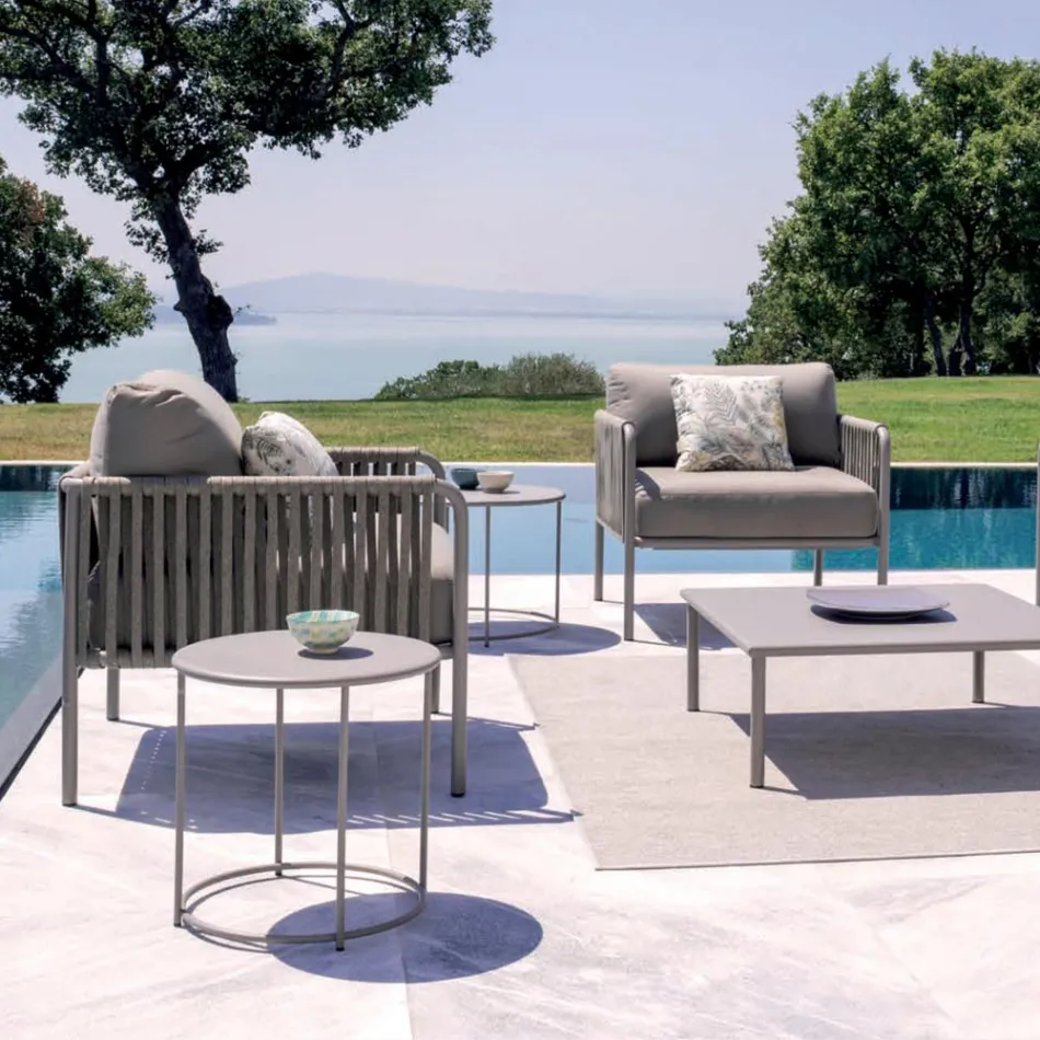 Garden Coffee Table in Galvanized Steel of Various Sizes Made in Italy - Brienne Viadurini