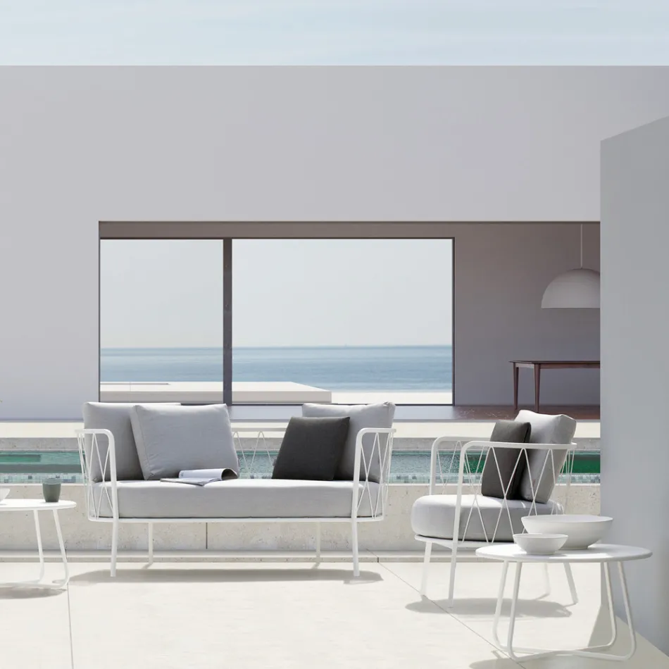 Garden Coffee Table in Galvanized Steel Made in Italy - Brienne Viadurini