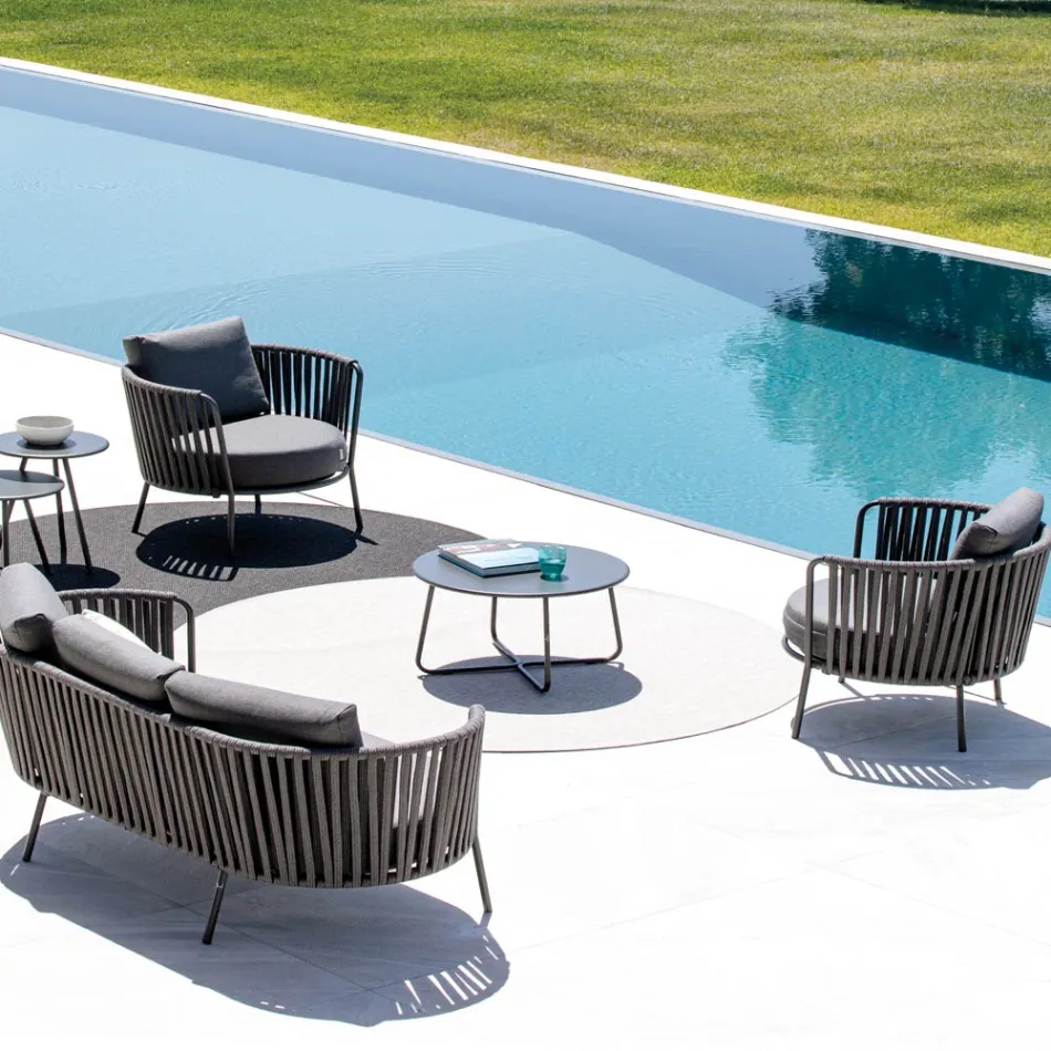 Garden Coffee Table in Galvanized Steel Made in Italy - Brienne Viadurini