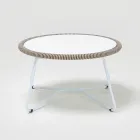 Garden Coffee Table in Aluminium and Rope Weaving - Alcor Viadurini