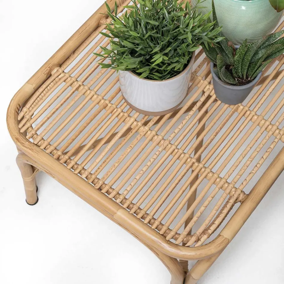 Garden Coffee Table in Aluminium and Polyrattan Weaving - Ellide Viadurini
