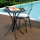 Garden Coffee Table in Black Painted Iron with Round Top - Gendron Viadurini