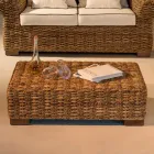 Garden Coffee Table in Natural Abaca Fibre - Lagertha Viadurini