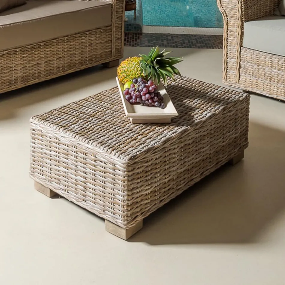 Garden Coffee Table in Natural Fibre by Kubù - Isildur Viadurini