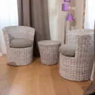 Garden Coffee Table in Natural Fibre by Kubù - Yokai Viadurini