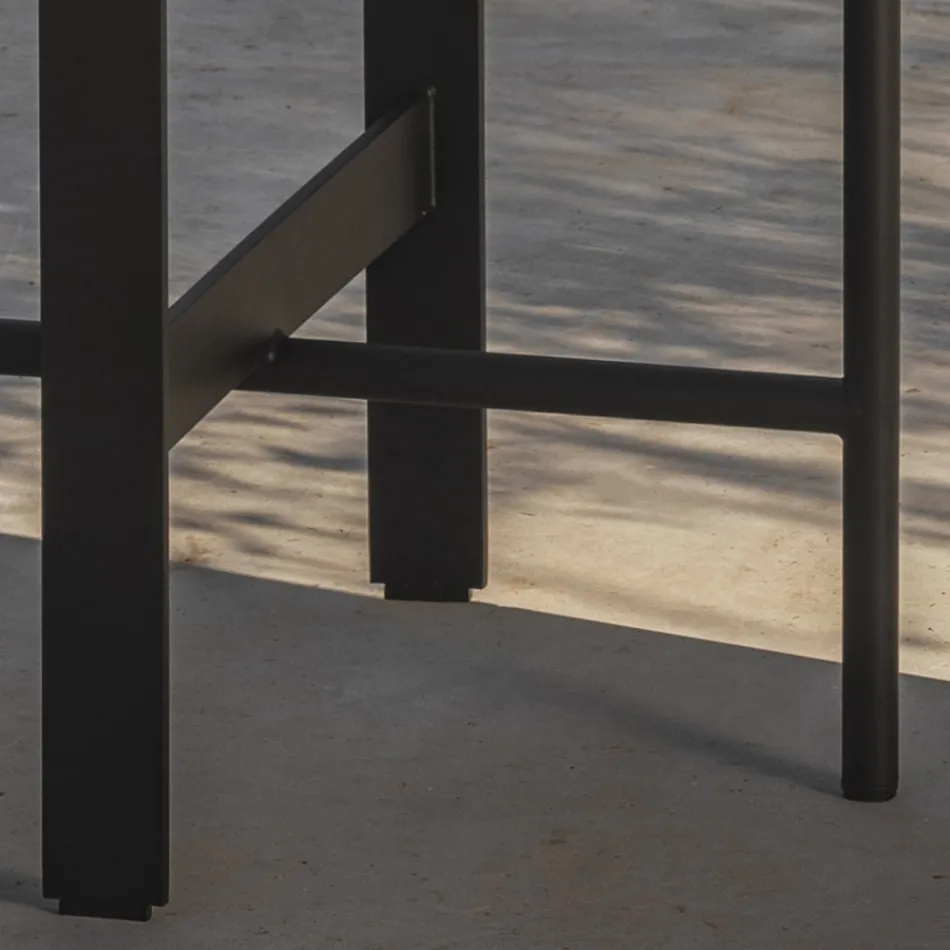 Garden Coffee Table in Stoneware and Steel Made in Italy - Begin by Myyour Viadurini