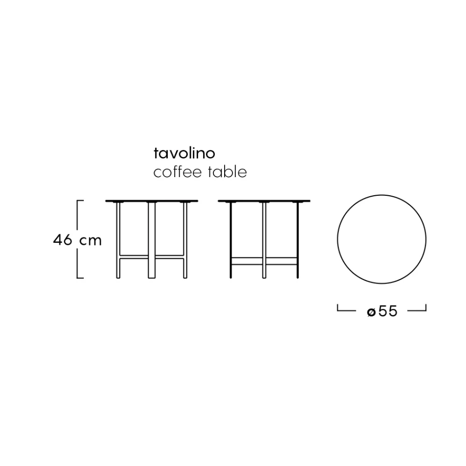 Garden Coffee Table in Stoneware and Steel Made in Italy - Begin by Myyour Viadurini