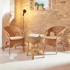 Garden Coffee Table in Honey Wicker - Nathaniel Viadurini