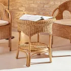 Garden Coffee Table in Honey Wicker - Nathaniel Viadurini