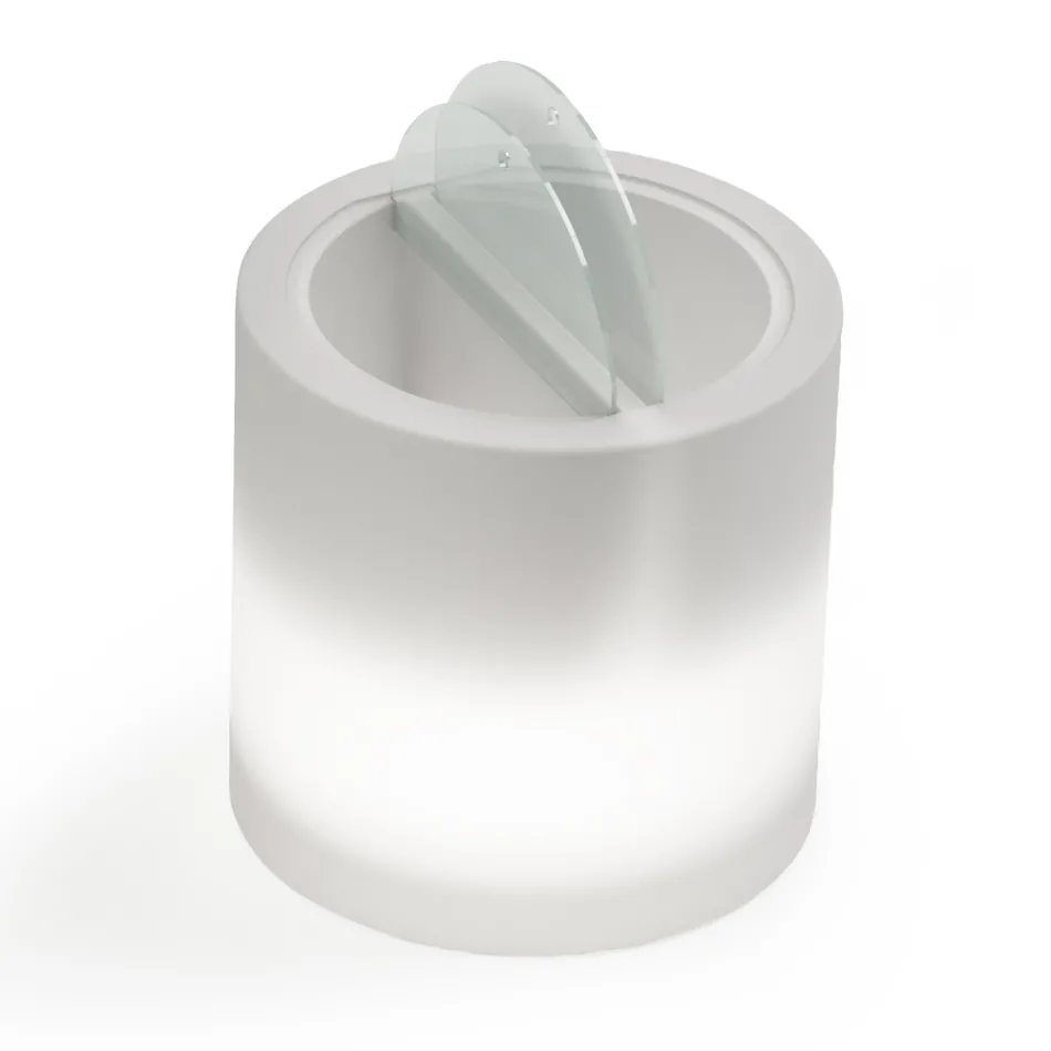 Bright Garden Coffee Table in White Polyethylene Made in Italy - Trek Viadurini