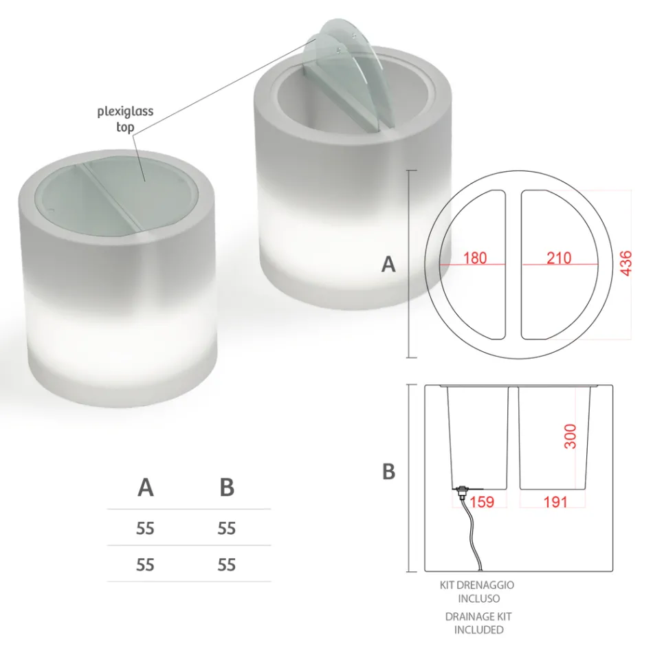 Bright Garden Coffee Table in White Polyethylene Made in Italy - Trek Viadurini
