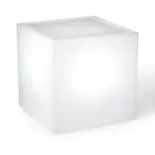 Derti - Illuminated Garden Table in Pearl Polyethylene Made in Italy Viadurini