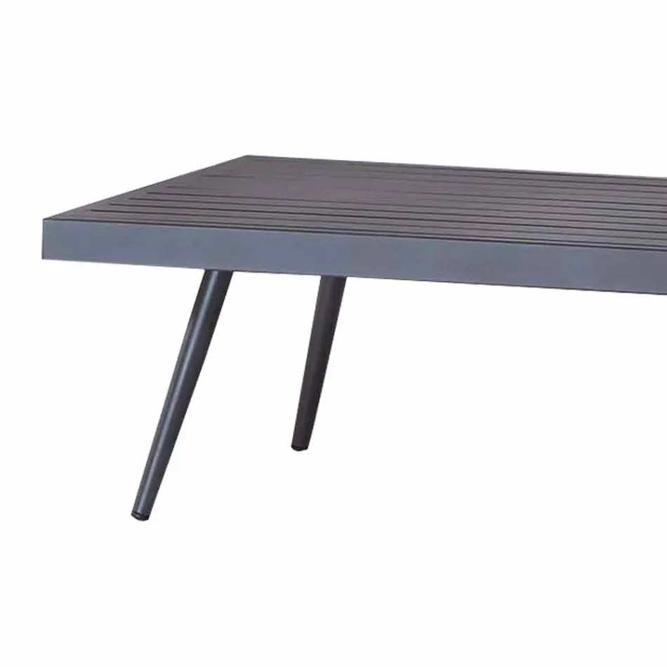 Rectangular Garden Coffee Table in Anthracite Painted Aluminium - Rasti Viadurini