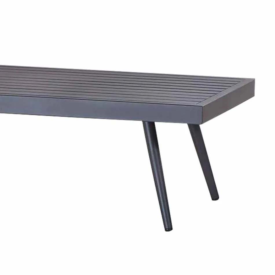 Rectangular Garden Coffee Table in Anthracite Painted Aluminium - Rasti Viadurini