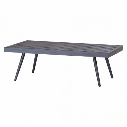 Rectangular Garden Coffee Table in Anthracite Painted Aluminium - Rasti Viadurini