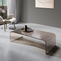 Gelsomina - Curved Glass Coffee Table with a Hammered Effect Made in Italy