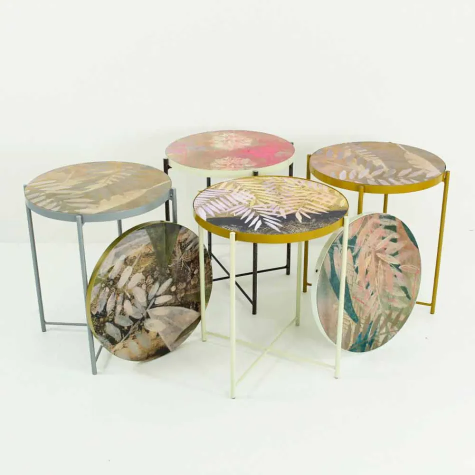 Indoor or Outdoor Coffee Table with Metal Structure Made in Italy - Carim Viadurini