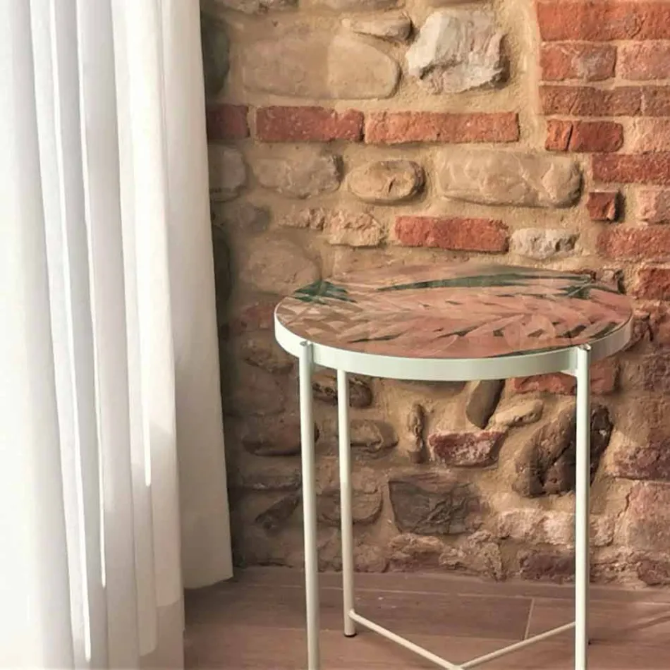 Indoor or Outdoor Coffee Table with Metal Structure Made in Italy - Carim Viadurini