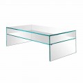 Bridge coffee table in extra-clear glass Made in Italy - Tifrana
