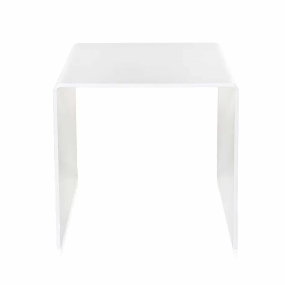 Contemporary white coffee table 40x40cm Terry Small, made in Italy Viadurini
