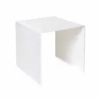 Contemporary white coffee table 40x40cm Terry Small, made in Italy Viadurini
