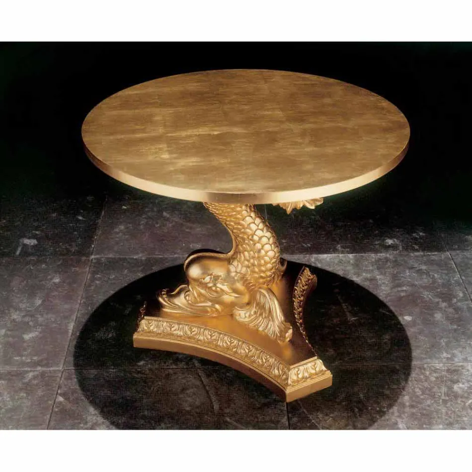 Classic carved solid wood coffee table, Ciro Viadurini