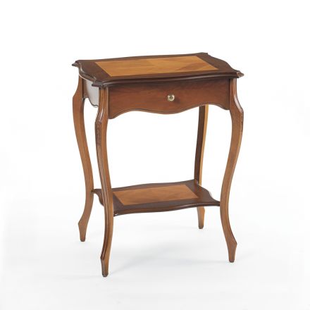 Coffee table with 1 shelf and 1 drawer Made in Italy - Acoran Viadurini