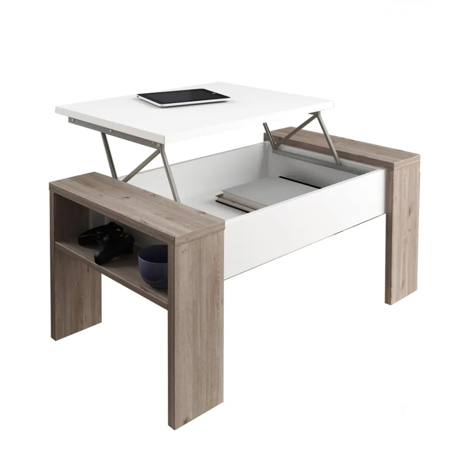 Coffee Table with Ecological Wooden Container - Cripto Viadurini