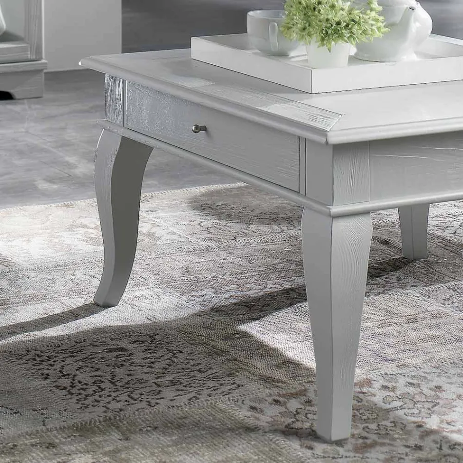 Coffee Table with Solid Parts in Ay - ous and Linden Made in Italy - Era Viadurini