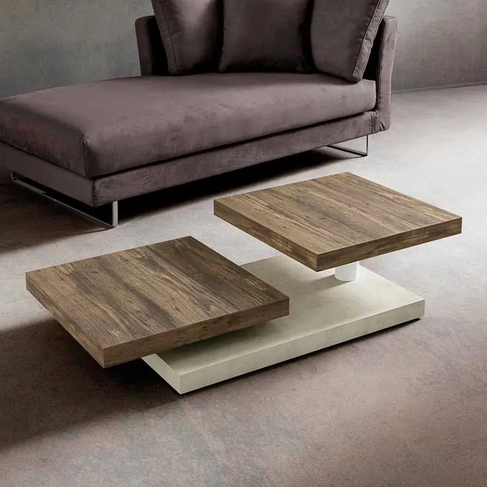 Coffee table with revolving tops in HPL Made in Italy, Precious - Paris Viadurini