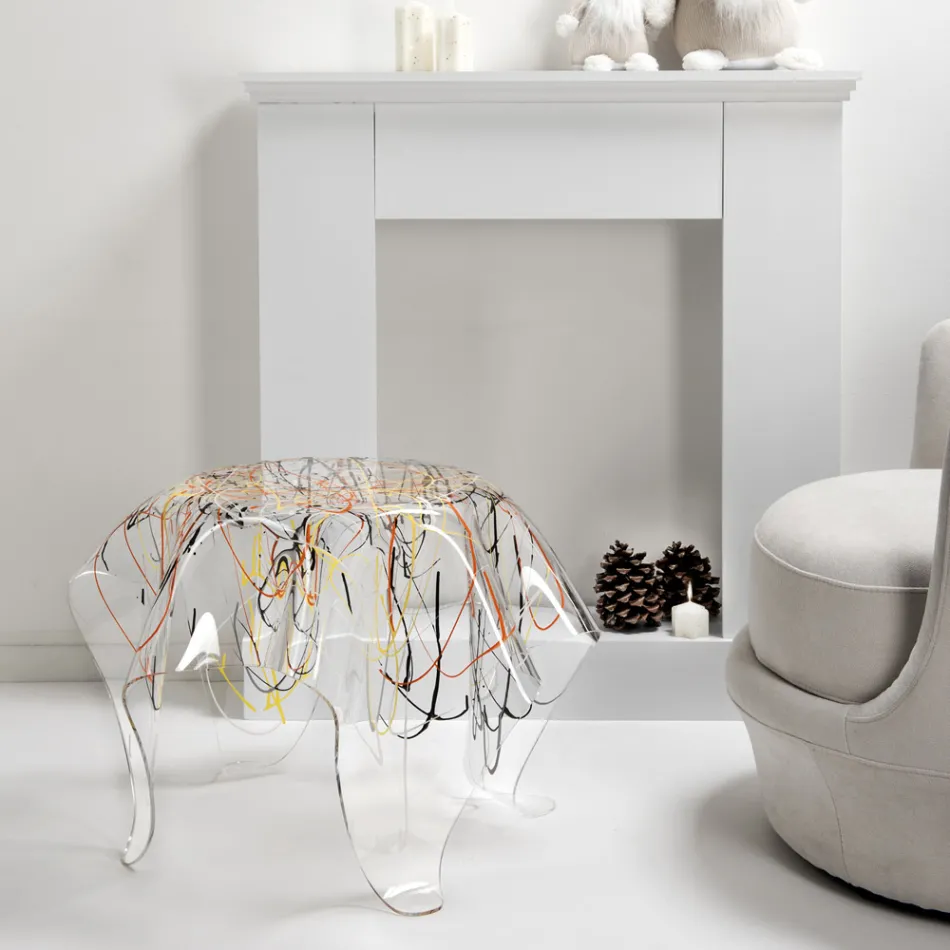 Coffee Table with Plexiglass Top and Base Made in Italy - Brento Viadurini