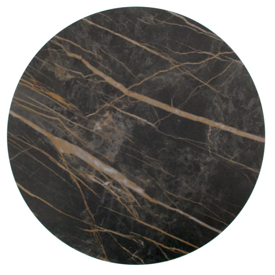 Coffee Table with Round Porcelain Stoneware Top Made in Italy - Siste Viadurini