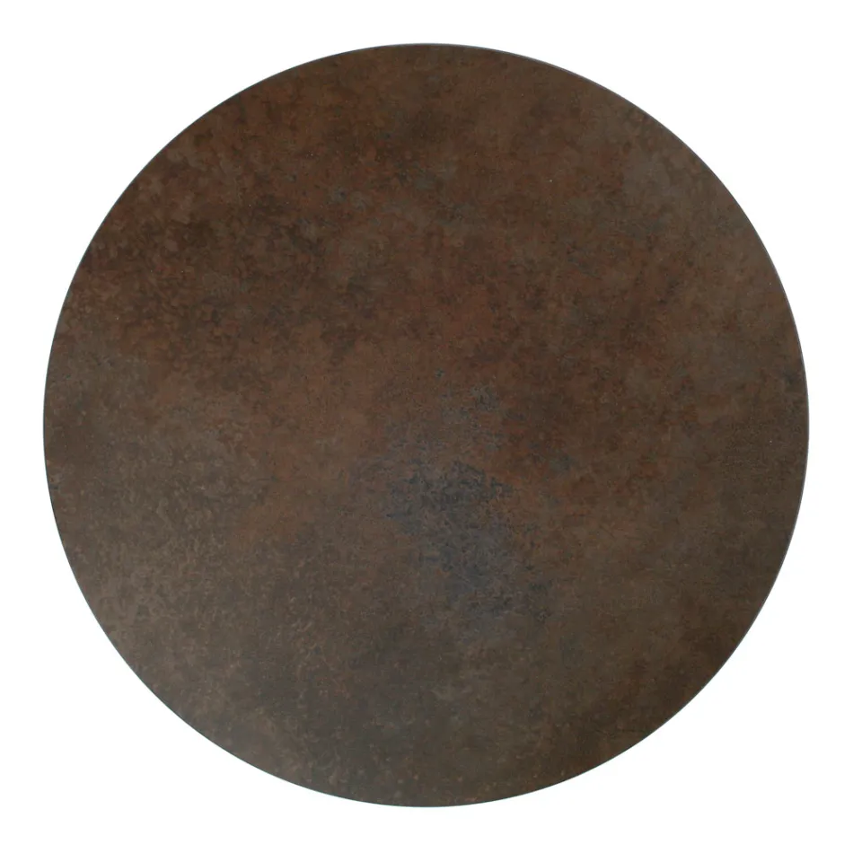 Coffee Table with Round Porcelain Stoneware Top Made in Italy - Siste Viadurini