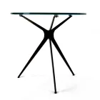 Coffee Table with Round Porcelain Stoneware Top Made in Italy - Siste Viadurini