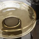 Coffee Table with Glass Top and Metal Base Made in Italy - Batulla Viadurini