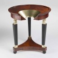 Lounge side table Venere with glass top and brass decorations