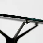 Coffee Table with Round Glass Top and 3 Legs Made in Italy - Siste Viadurini