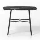 Coffee Table with Square Marble Top Made in Italy - Makino Viadurini