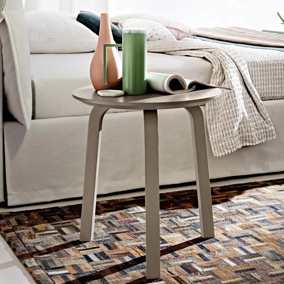 Lounge Coffee Table with Round Lacquered MDF Top Made in Italy, Precious - Tobiko Viadurini