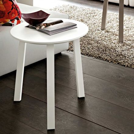 Lounge Coffee Table with Round Lacquered MDF Top Made in Italy, Precious - Tobiko Viadurini