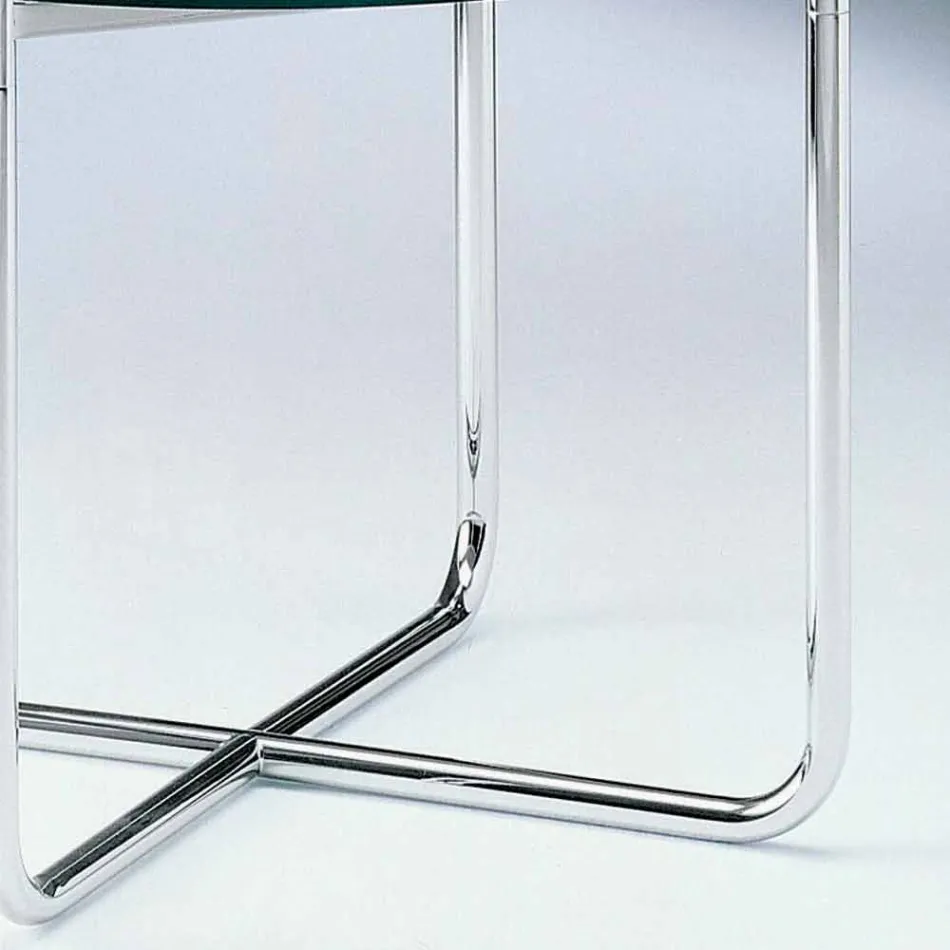 Coffee Table with Round Glass Top Made in Italy - Costanza Viadurini