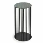 Coffee Table with Round Wooden Top Made in Italy - Montebianco Viadurini