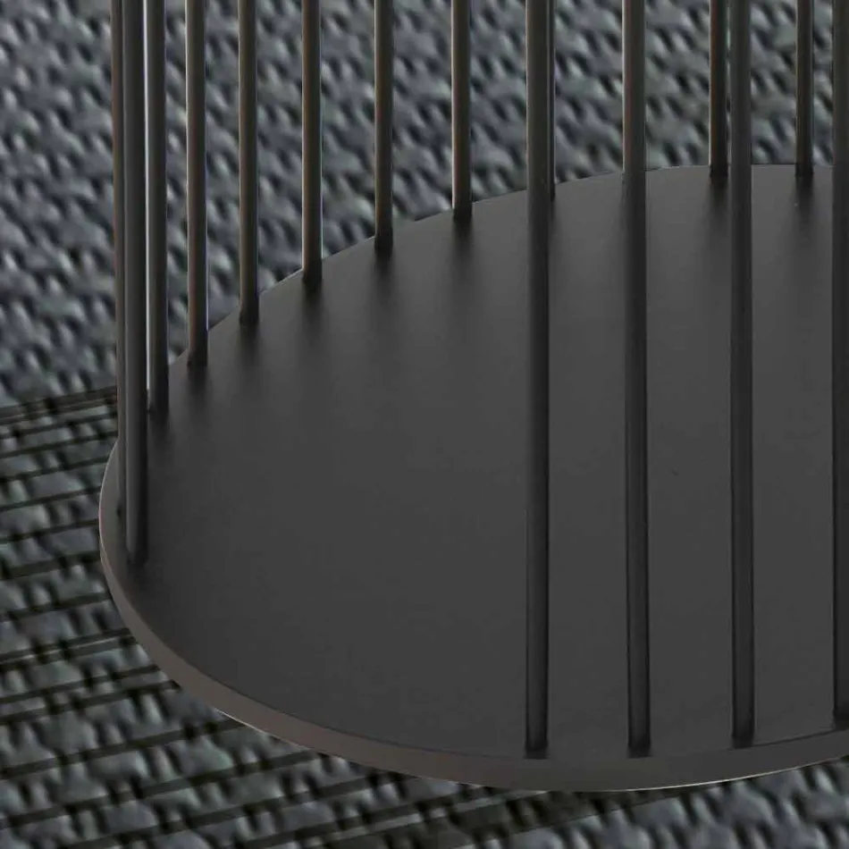 Coffee Table with Round Wooden Top Made in Italy - Montebianco Viadurini