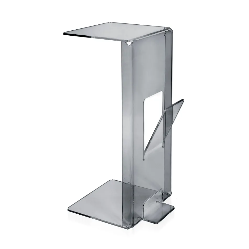 Coffee Table with Plexiglass Magazine Rack Made in Italy - Belle Viadurini