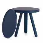 Design Coffee Table with Round Top and Solid Wood Legs - Salerno Viadurini