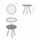 Design Coffee Table with Round Top and Solid Wood Legs - Salerno Viadurini