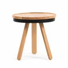 Design Coffee Table with Round Top and Solid Wood Legs - Salerno Viadurini