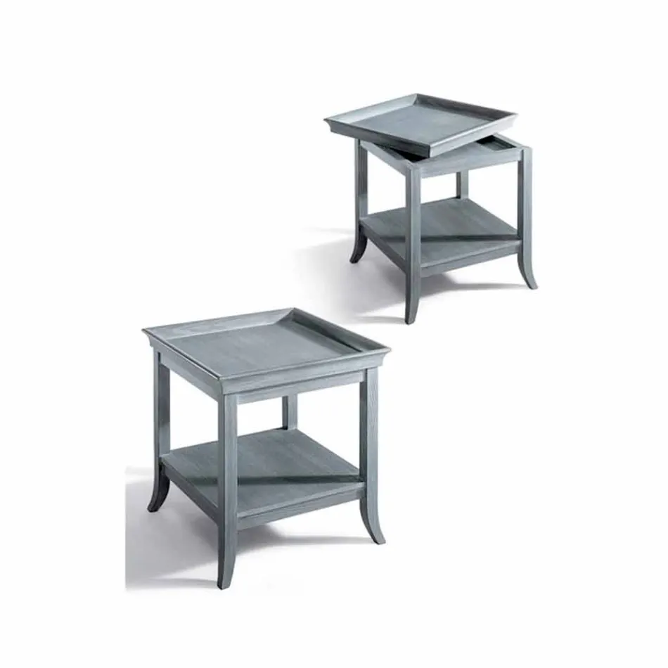 Design coffee table in grey lacquered wood, 60x60 cm, Marcus Viadurini
