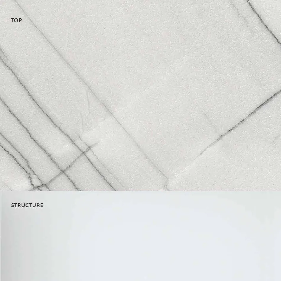 Design Coffee Table in Marble with Glass Base Made in Italy - Molino Viadurini