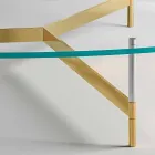 Design Coffee Table in Glass with Metal Base Made in Italy - Cinci Viadurini